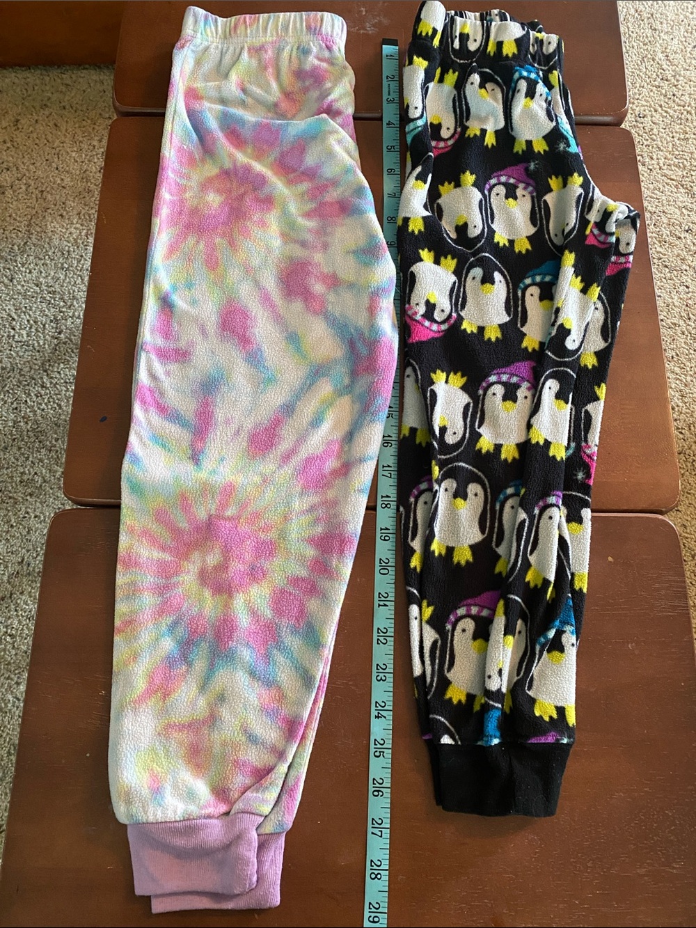 Two pair pajama pants, girls size 7/8 fleece